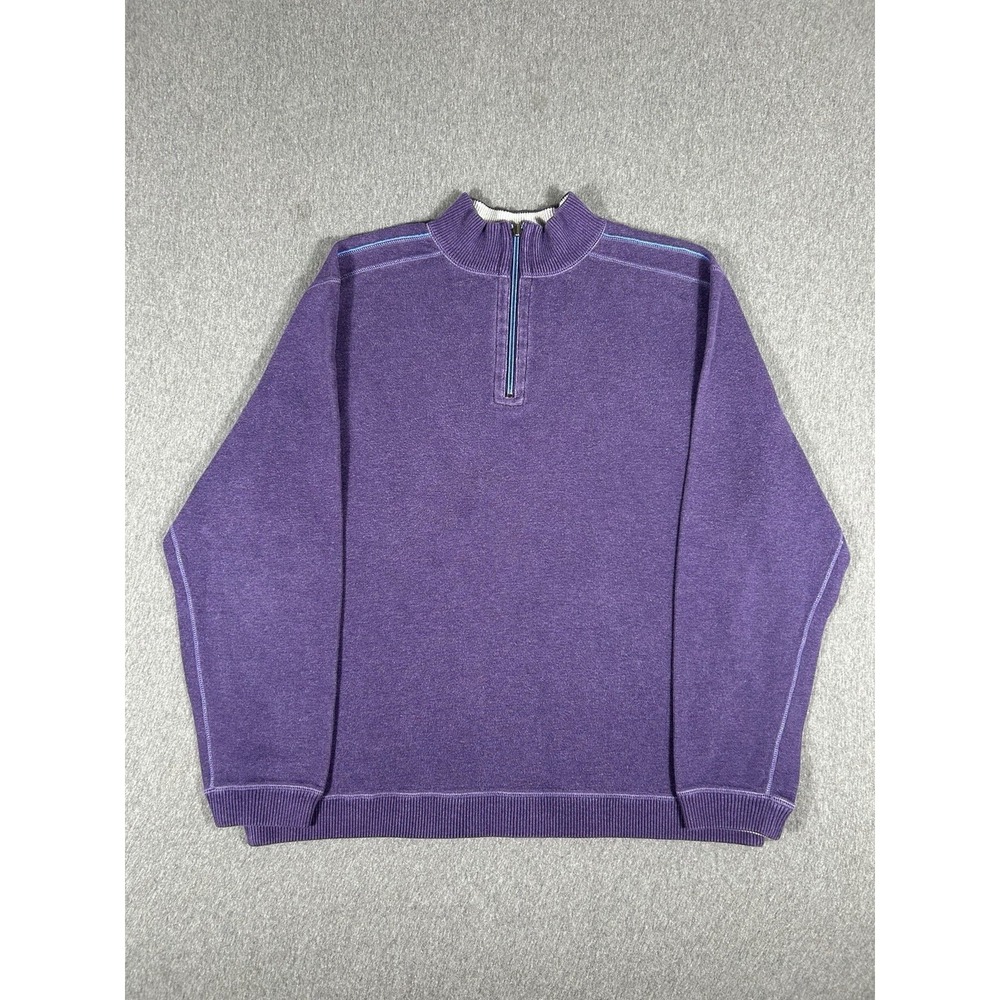 Tommy Bahama‎ Purple Quarter Zip Pullover Sweater Medium